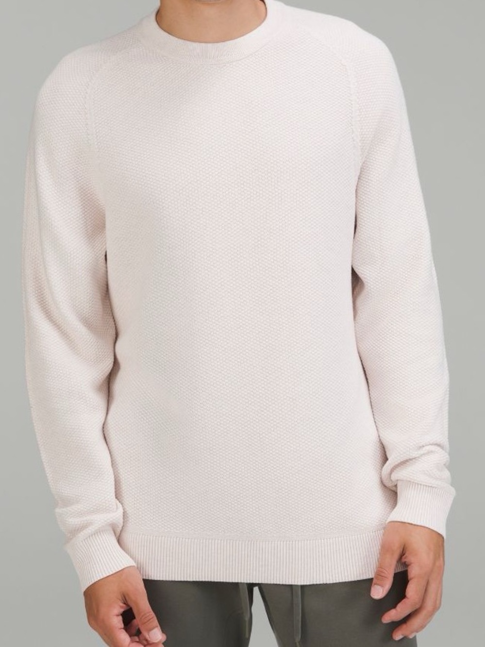 Lululemon Textured Knit Classic-Fit Crewneck Sweater Natural Ivory size XS